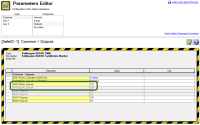 WorkBench Parameters Editor with SOUT1DUAL Source and SOUT2DUAL Source circled
