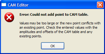 Cam Table Contextual Menu