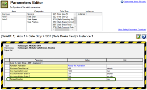 Parameters Editor with the Torque Duration row circled