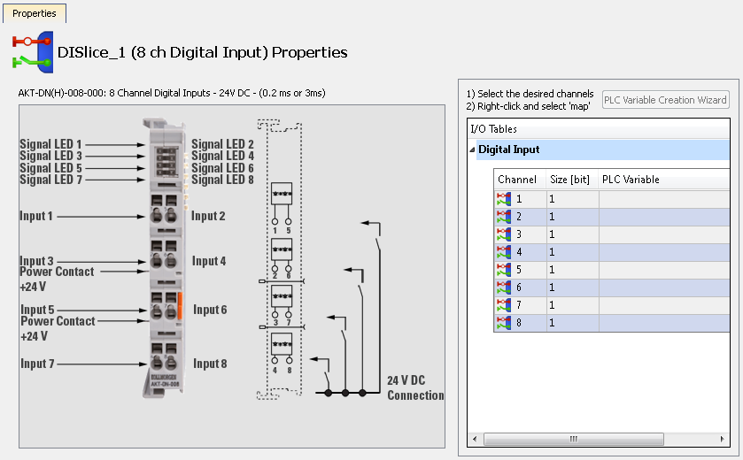 Define I/O Slice Properties