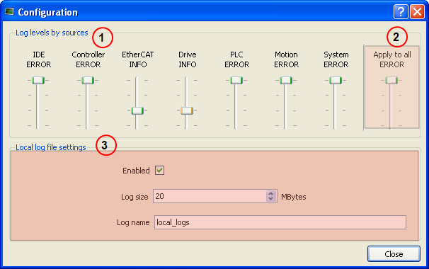Configuration of the Log Messages