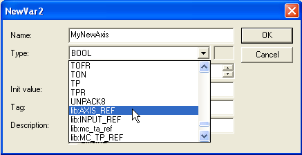 PLCopen Axis - New Instance of AXIS_REF