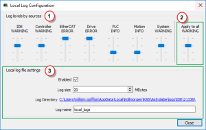 Configuration of the Log Messages