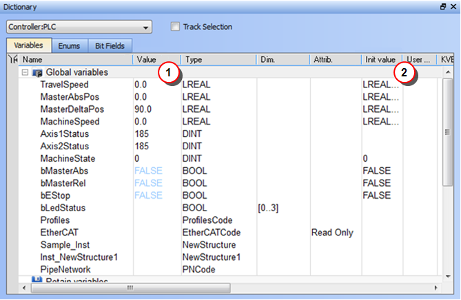 Variable Dictionary