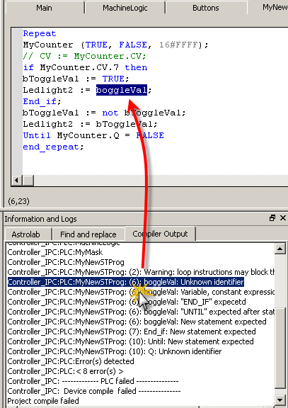 Error Location when Compiling