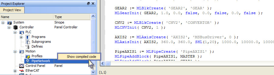 Display Source Code of the Pipe Network