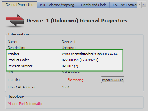 Missing ESI File - MDP Device